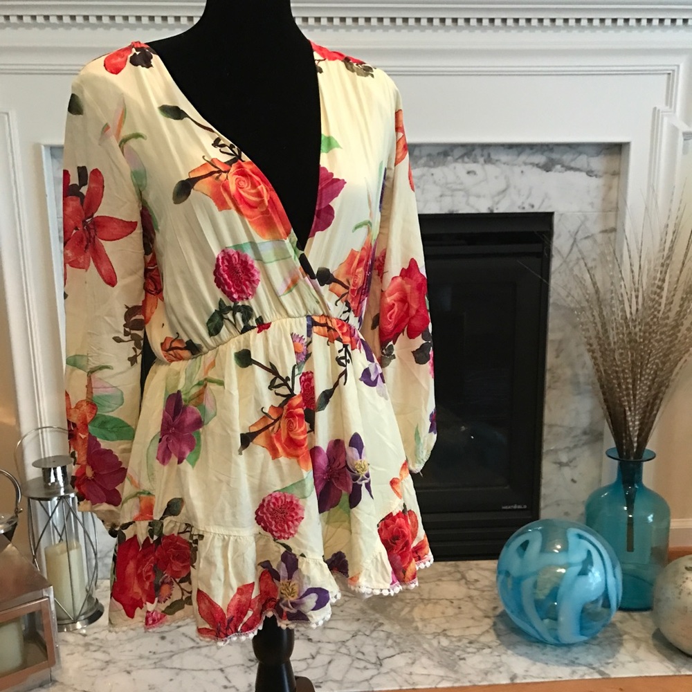 Cream Floral Romper